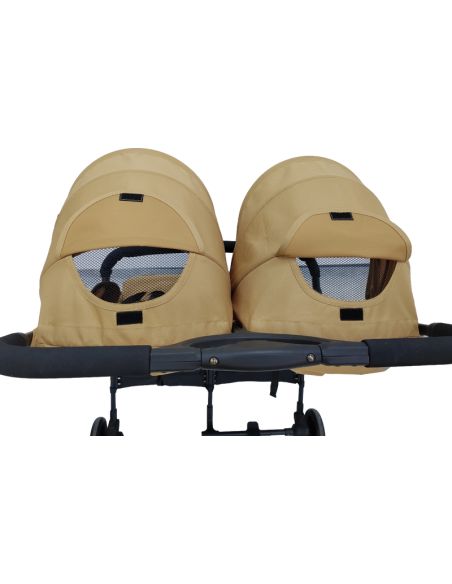 Carrinho Duplo Mellizo 0-3 Anos – Preto / Verde / Camel