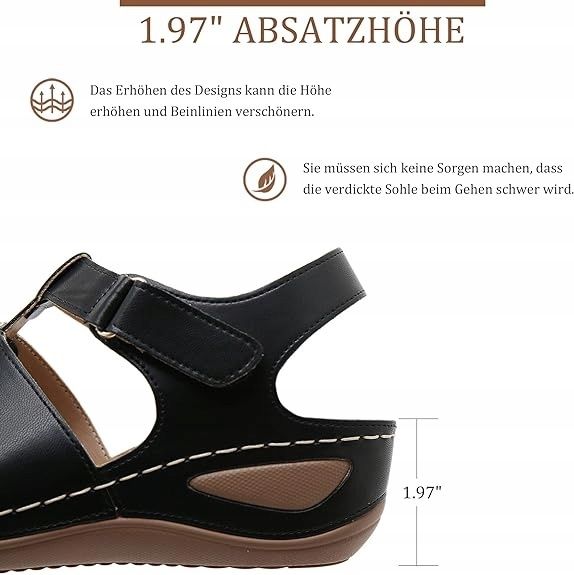 Sandały Damskie Czarne Vintage Na Koturnie Rozm. 39