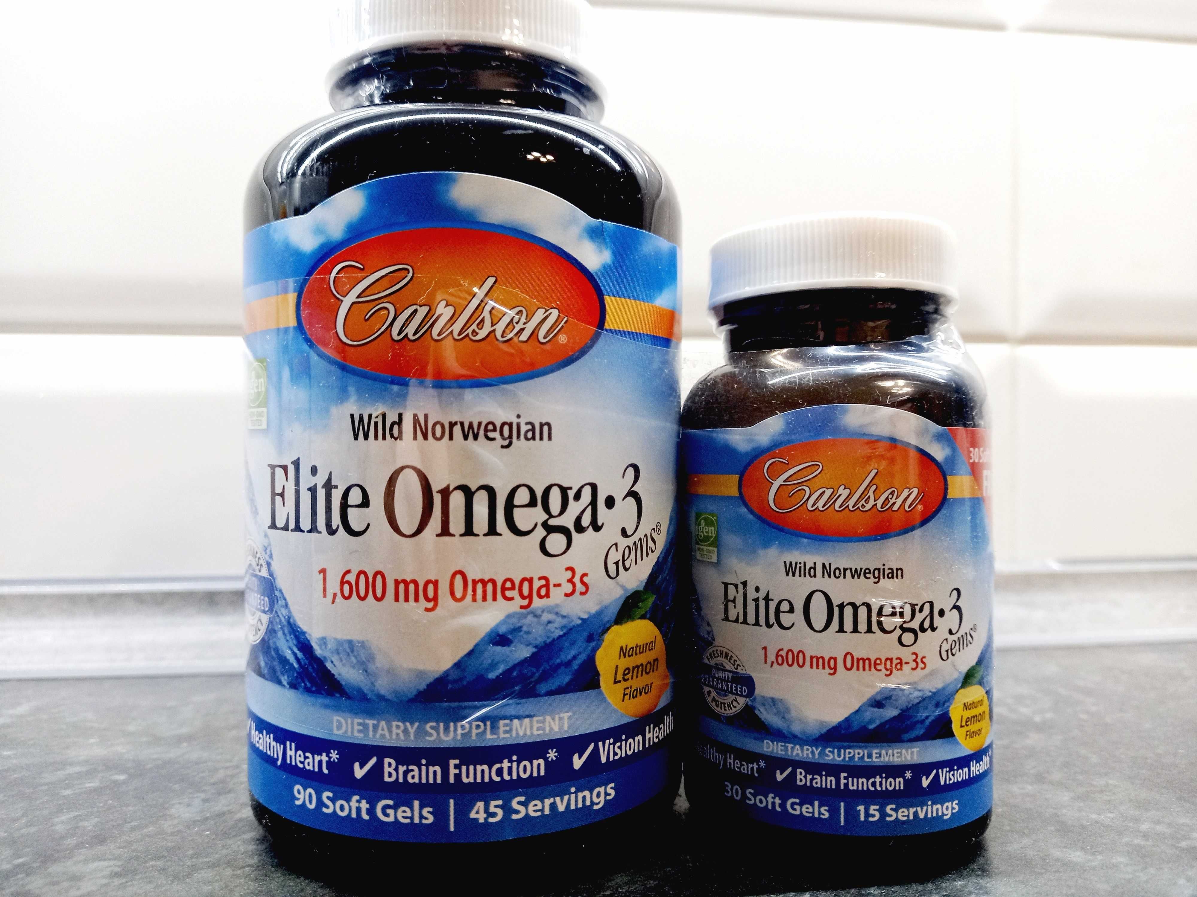 Carlson Labs, Elite Omega-3 1600 мг (120 капс.), рыбий жир, омега-3