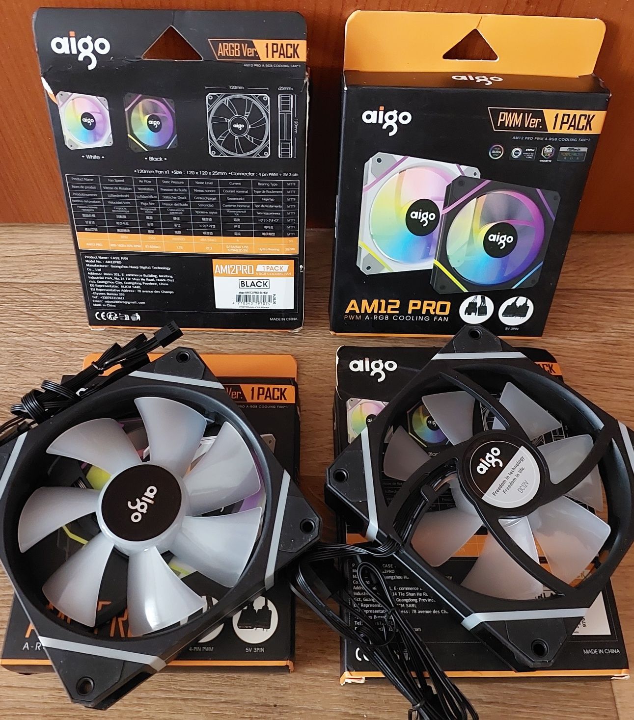 Вентилятор Кулер Aigo AM12PRO АRGB подсветка 120 мм