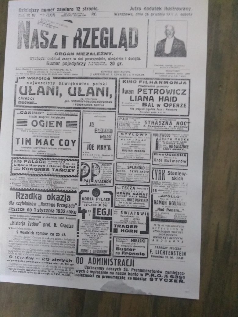 Gazety przedwojennej Warszawywy