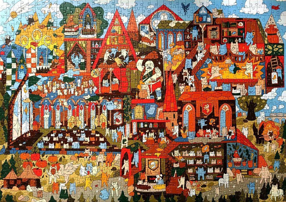 Пазли 1000 штук.  Puzzle. Школа Мяугуї та чародійства. Orner