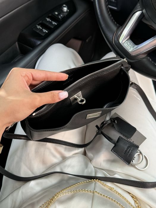 Сумка Balenciaga Rodeo Mini шкіра | чорна | срібна та золота фурнітура