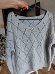 Sweter damski ażurkowy szary/popiel oversize