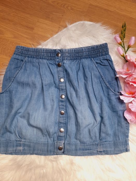 M/38 H&M Niebieska jeansowa krótka spódnica
