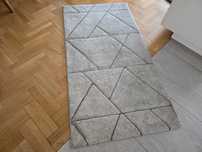Dywan DIAM - szary, geometryczny 150x80cm, stan idealny!