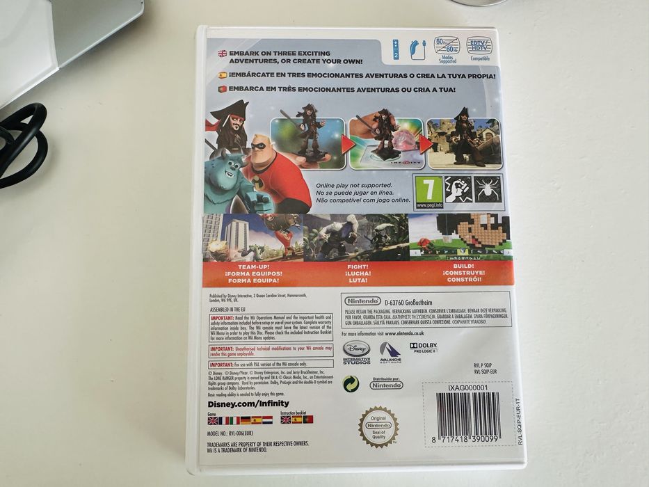 Pack Infinity Disney jogo Wii + portal + 5 peças