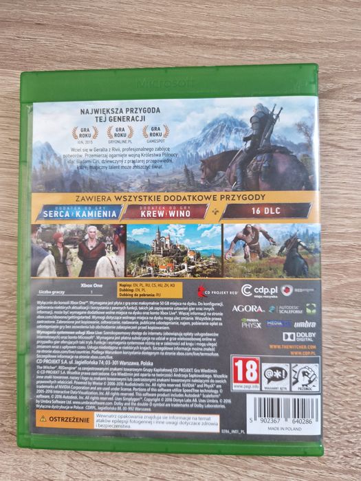 Wiedźmin 3 z dodatkami XBOX ONE gra roku