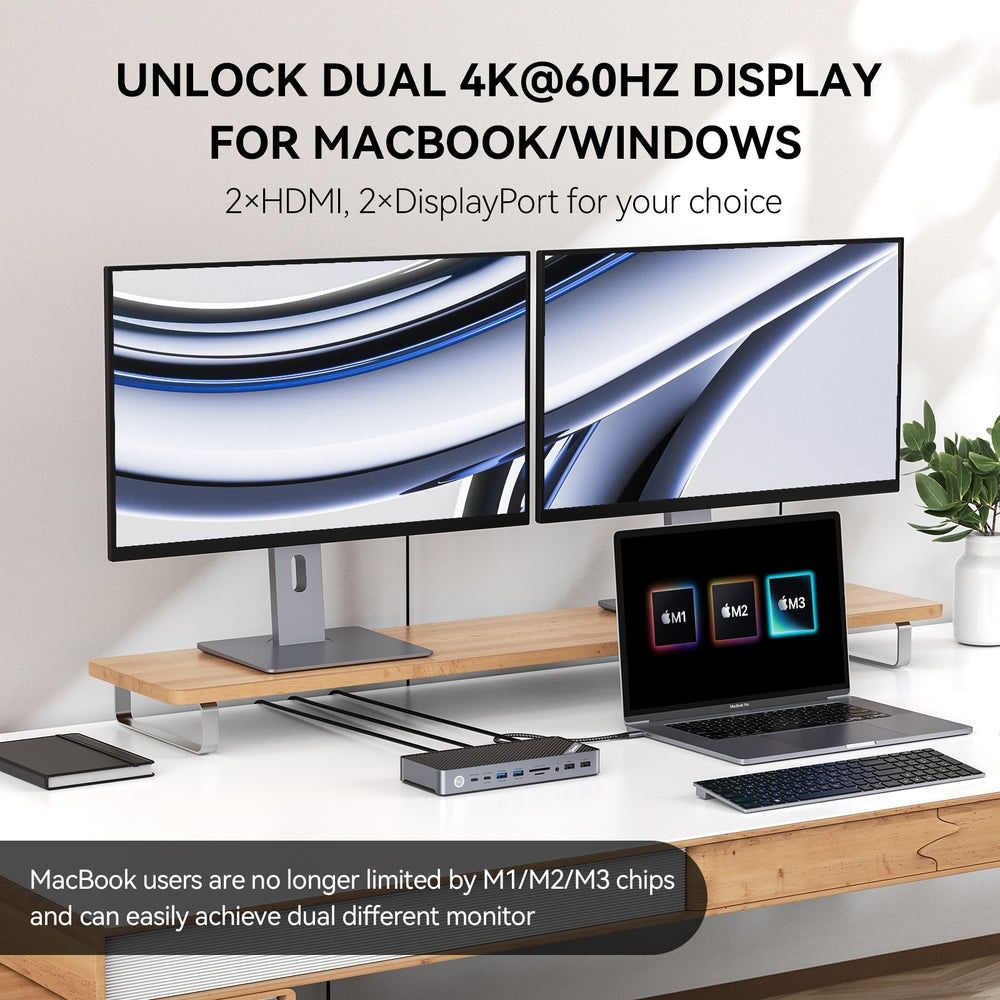 Minisopuru MD6950B 4К 120Вт DispayLink Док-станция/ USB Концентратор