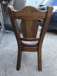 Krzesła dębowe skórzane