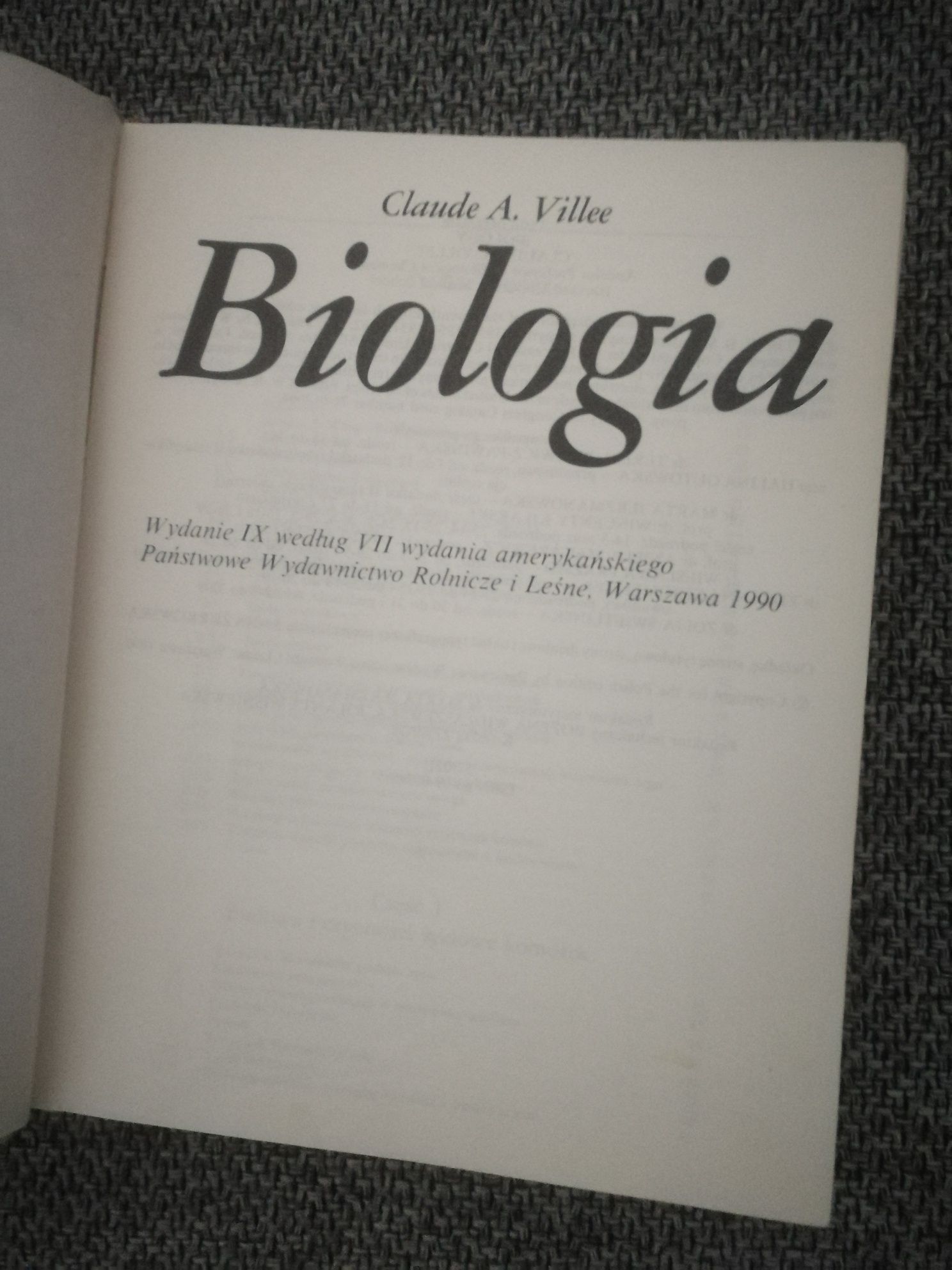 Biologia Villee Claude A.