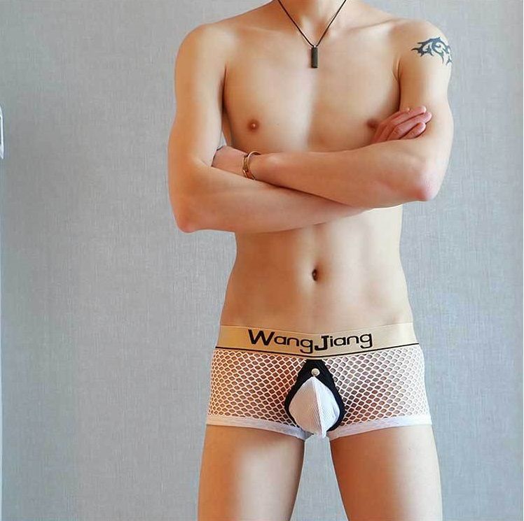 Męskie Siateczkowe Bokserki Jockstrap Otwarte z Przodu i z Tyłu - L