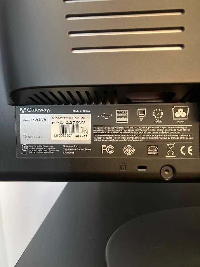 Monitor do komputera LCD 22 cale Gateway FPD2275W super stan i jakość