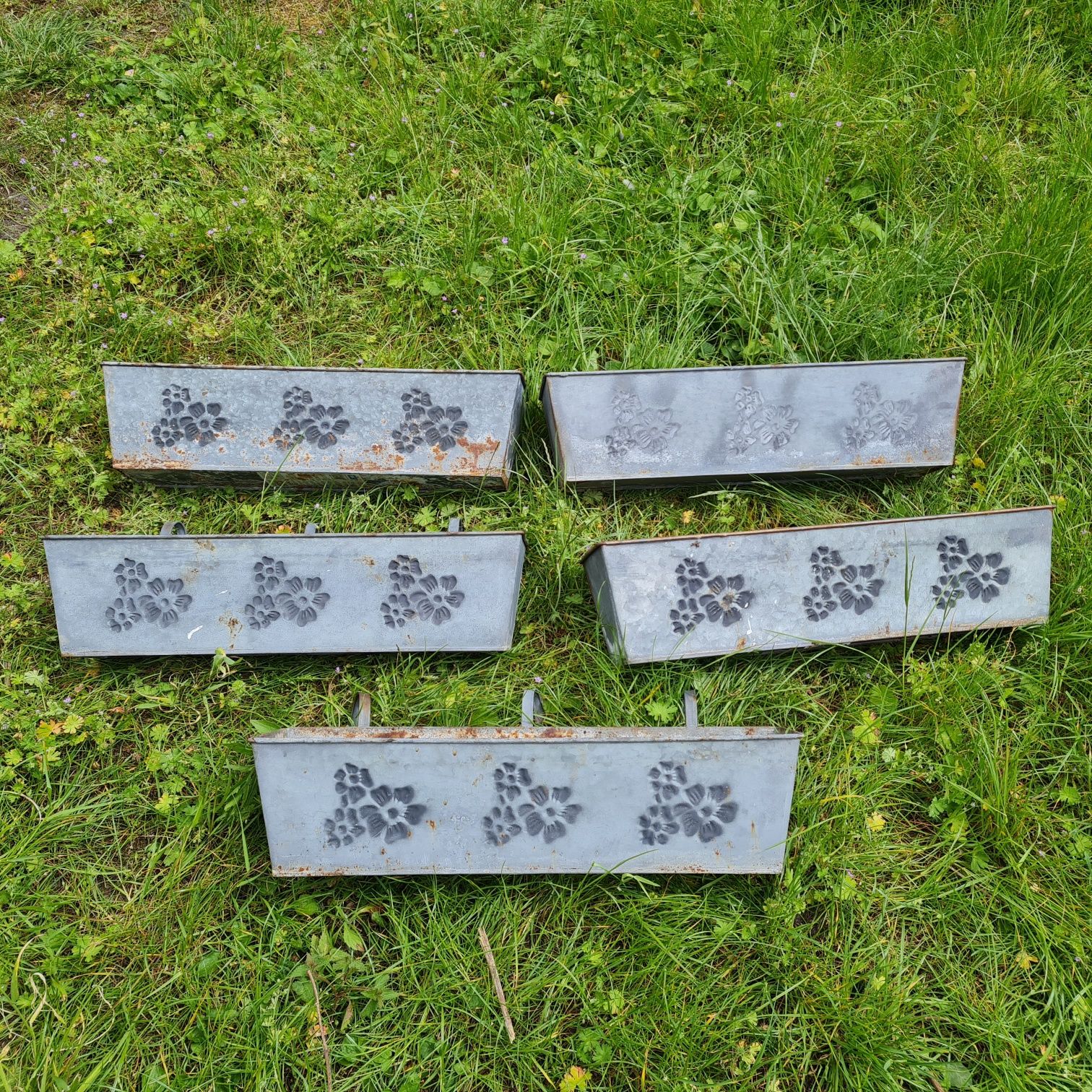 Donice metalowe z hakami, 5 szt