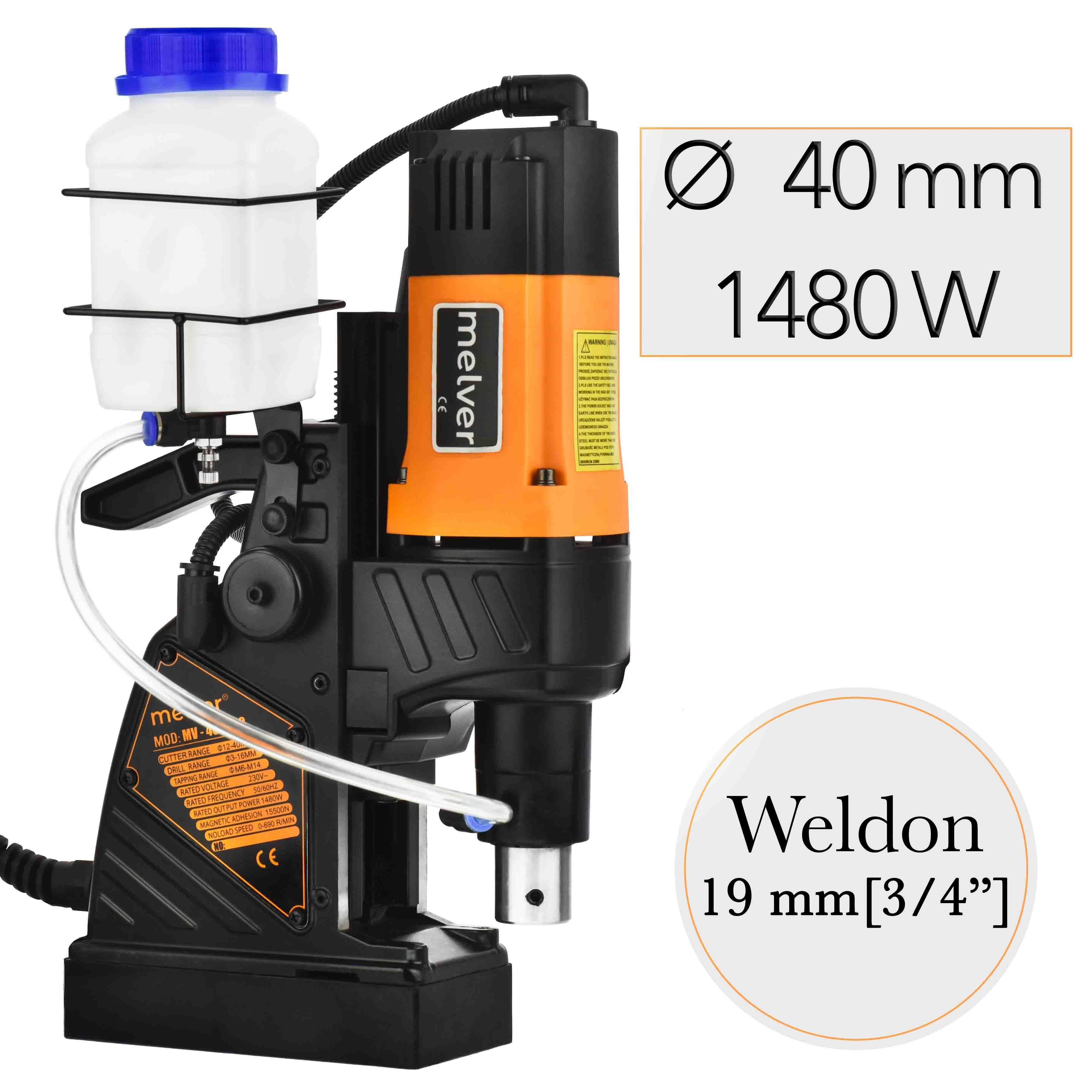 Wiertarka Gwińciarka ze stopą magnetyczną 1480 W wrzeciono Weldon 19mm