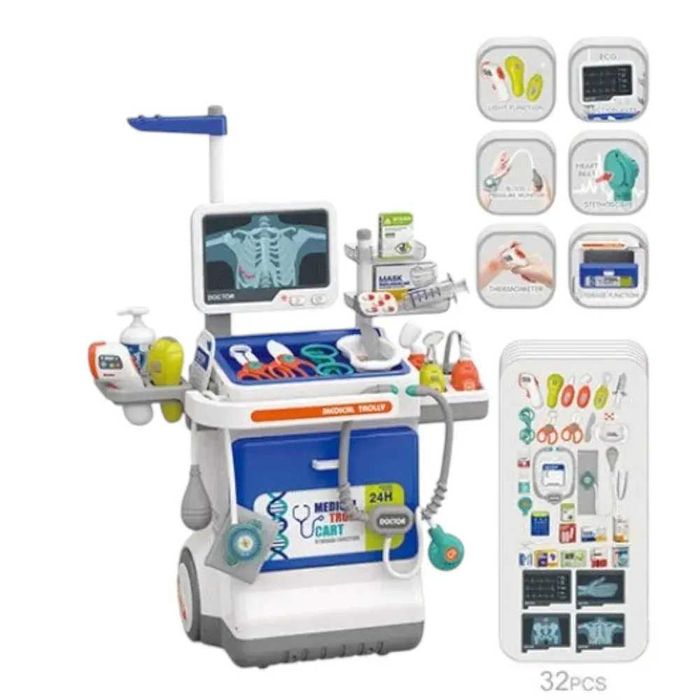 Набір лікаря,доктора на візку ,32 елемента