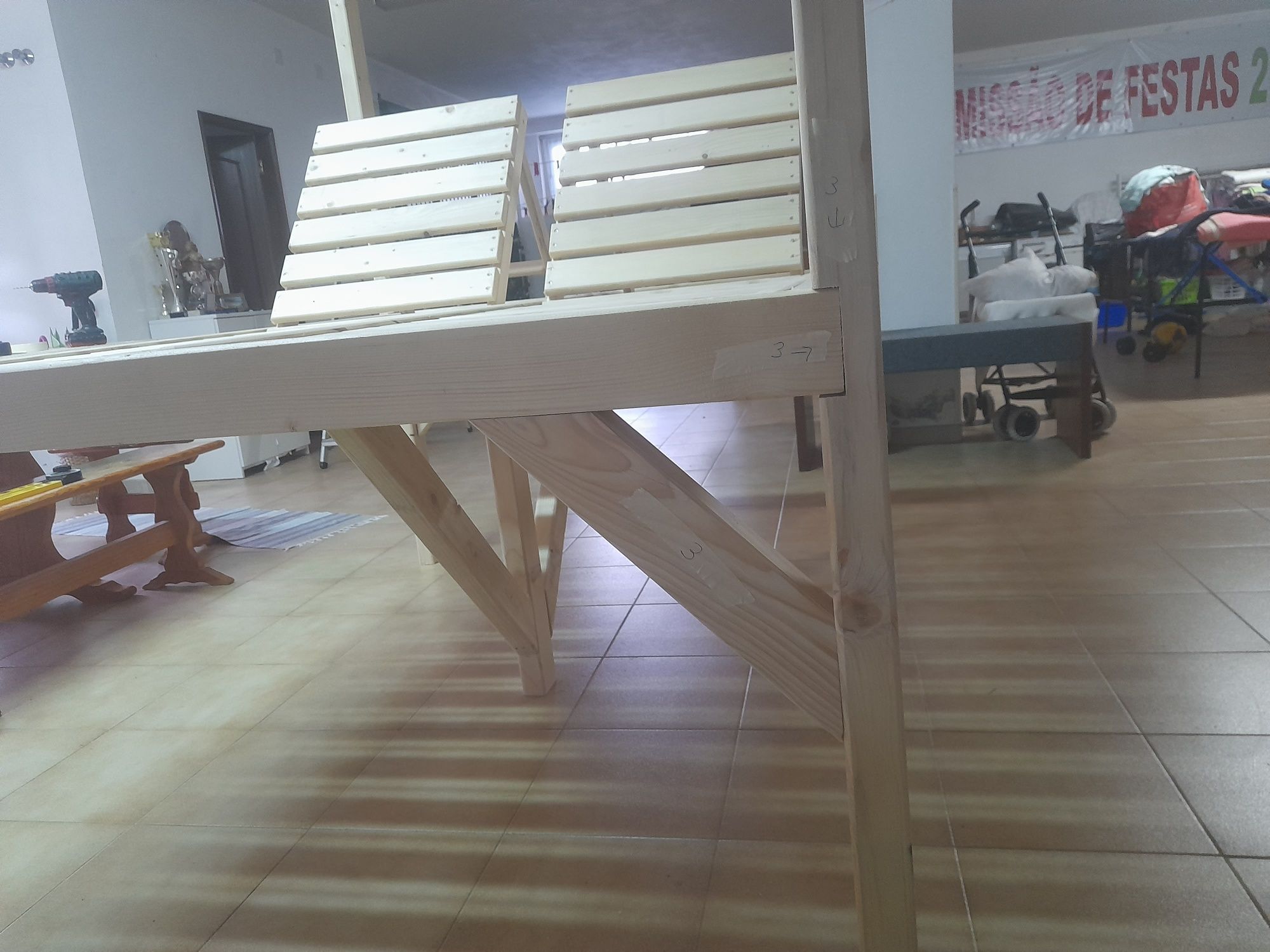 Pergola com espreguiçadeiras