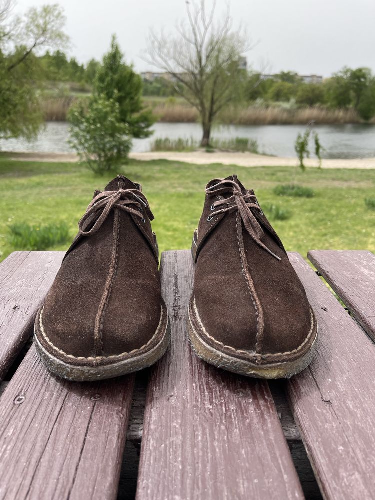 Оригінальні дезерти туфлі мокасини clarks  desert trek  dark brown