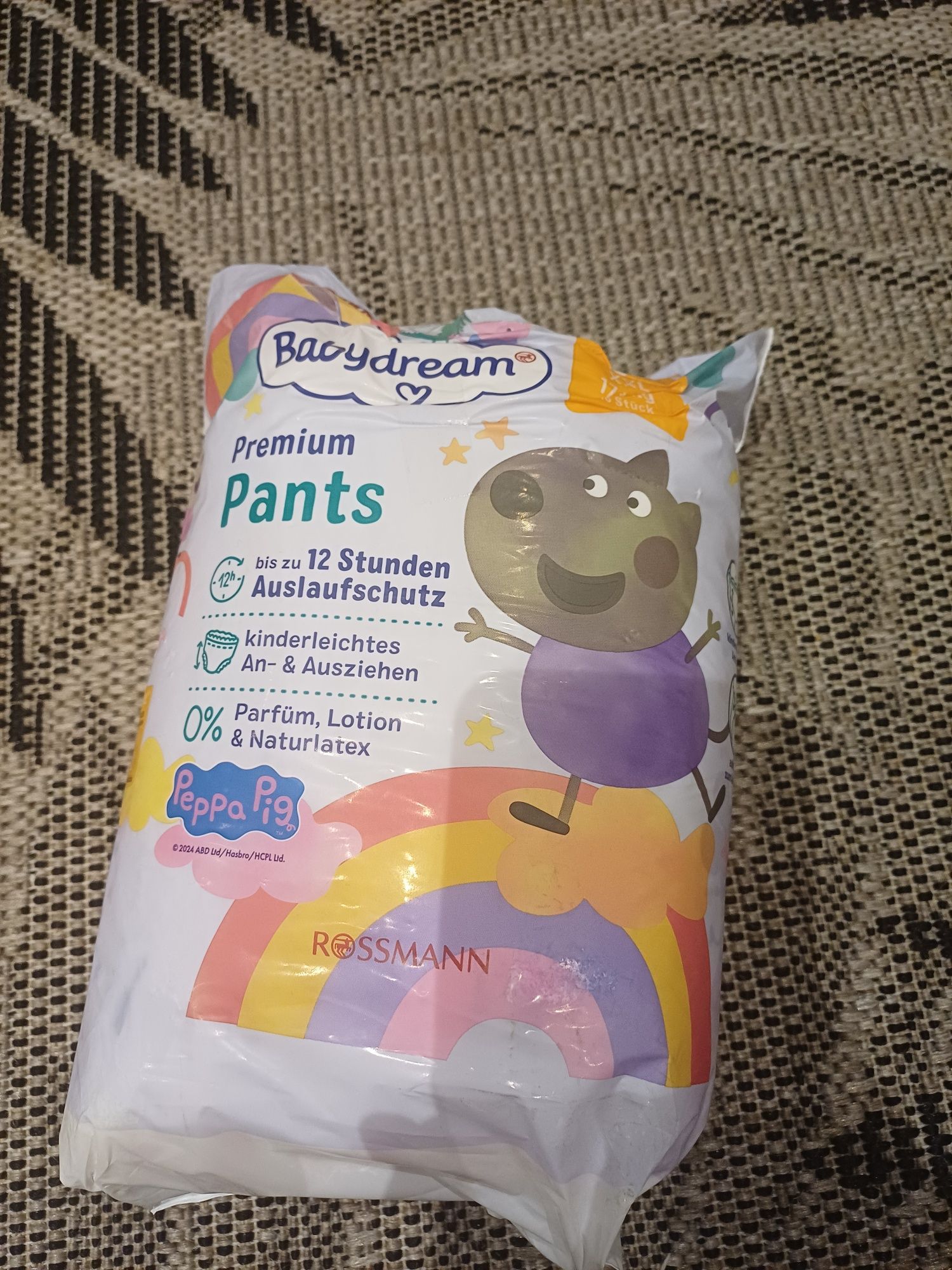 Pieluchomajtki Babydream Pants Rozmiar 7 PeppaPig  16 szt.