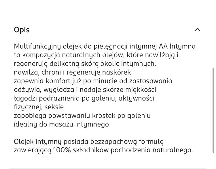 AA intymna multifunjcyjny olejek do pielęgnacji