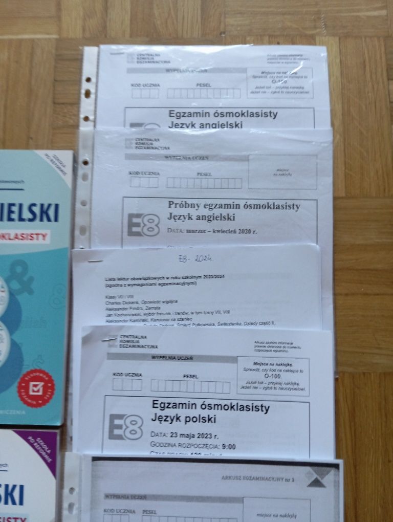 Egzamin ósmoklasisty - matematyka , polski , angielski