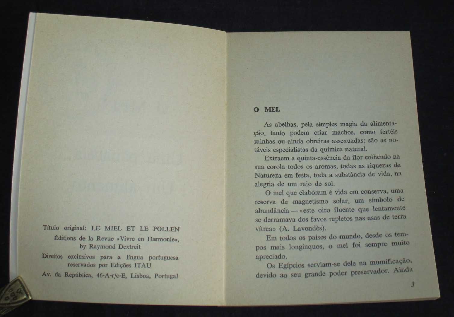 Livro O Mel O Polén Raymond Dextreit