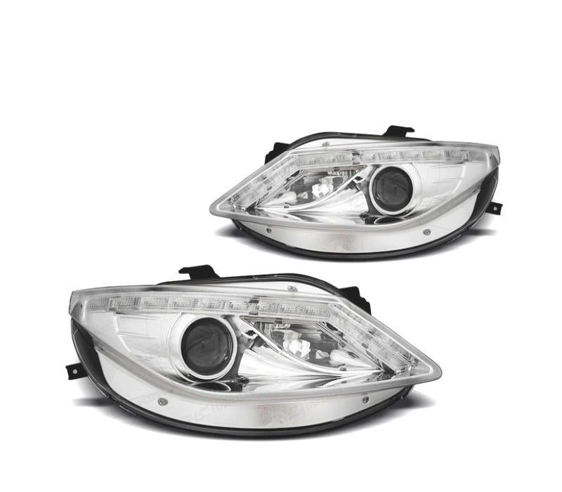 FAROIS FRONTAL PARA SEAT IBIZA 6J 08-12 LUZ DIURNA FUNDO CROMADO