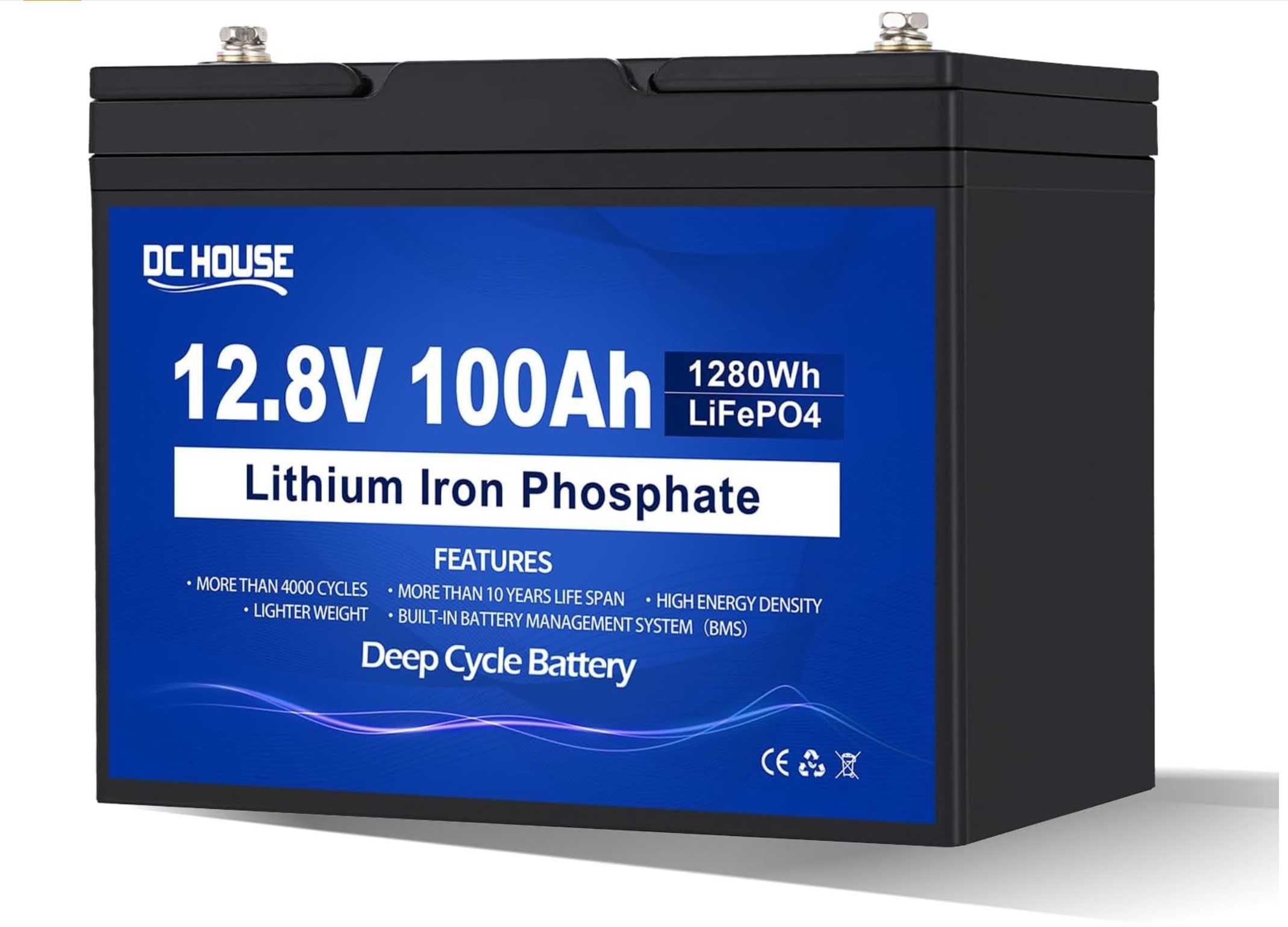 Батарея DC-HOUSE LiFePO4 12V 100Ah (1280Wh) + Безкоштовна доставка!