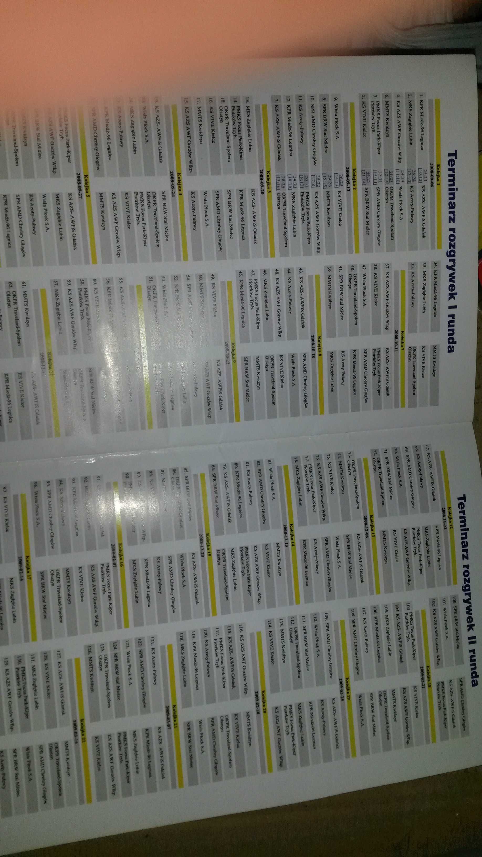 Broszura ulotka gazetka piłka ręczna Traveland Społem Olsztyn 2008