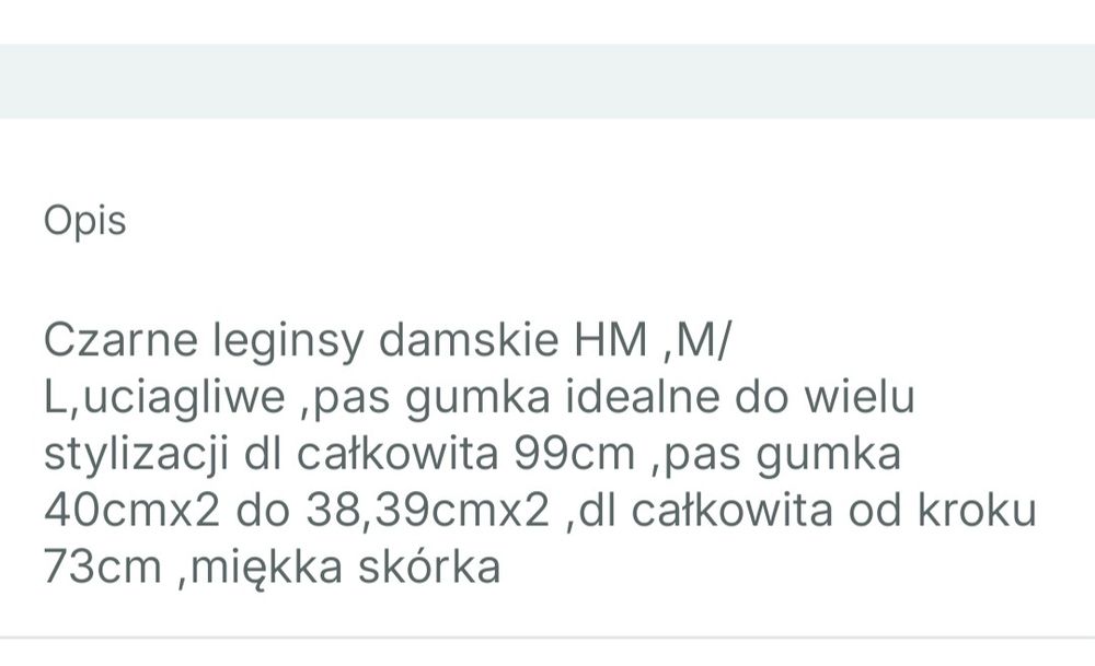 Spodnie damskie skórzane czarne HM  M/L,przeszycia