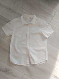 Biała koszula chłopięca H&M 128 krótki rękaw