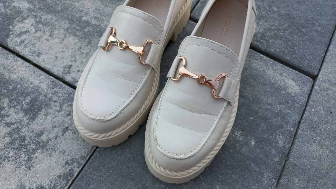 Mokasyny buty DeeZee półbut beżowe