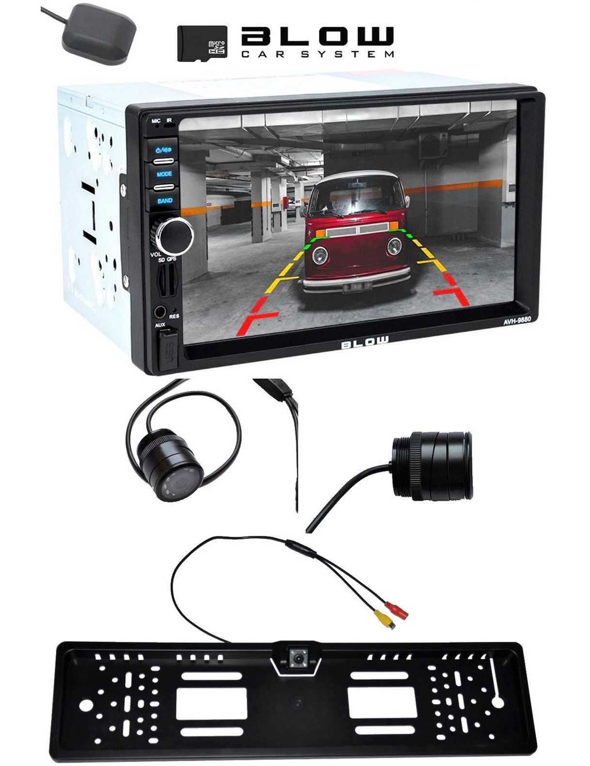 Radio Samochodowe BLOW Android WiFi 2DIN Nawigacja GPS USB 7 Kostk ISO