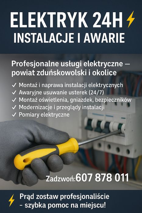 Instalacje elektryczne, awarie.