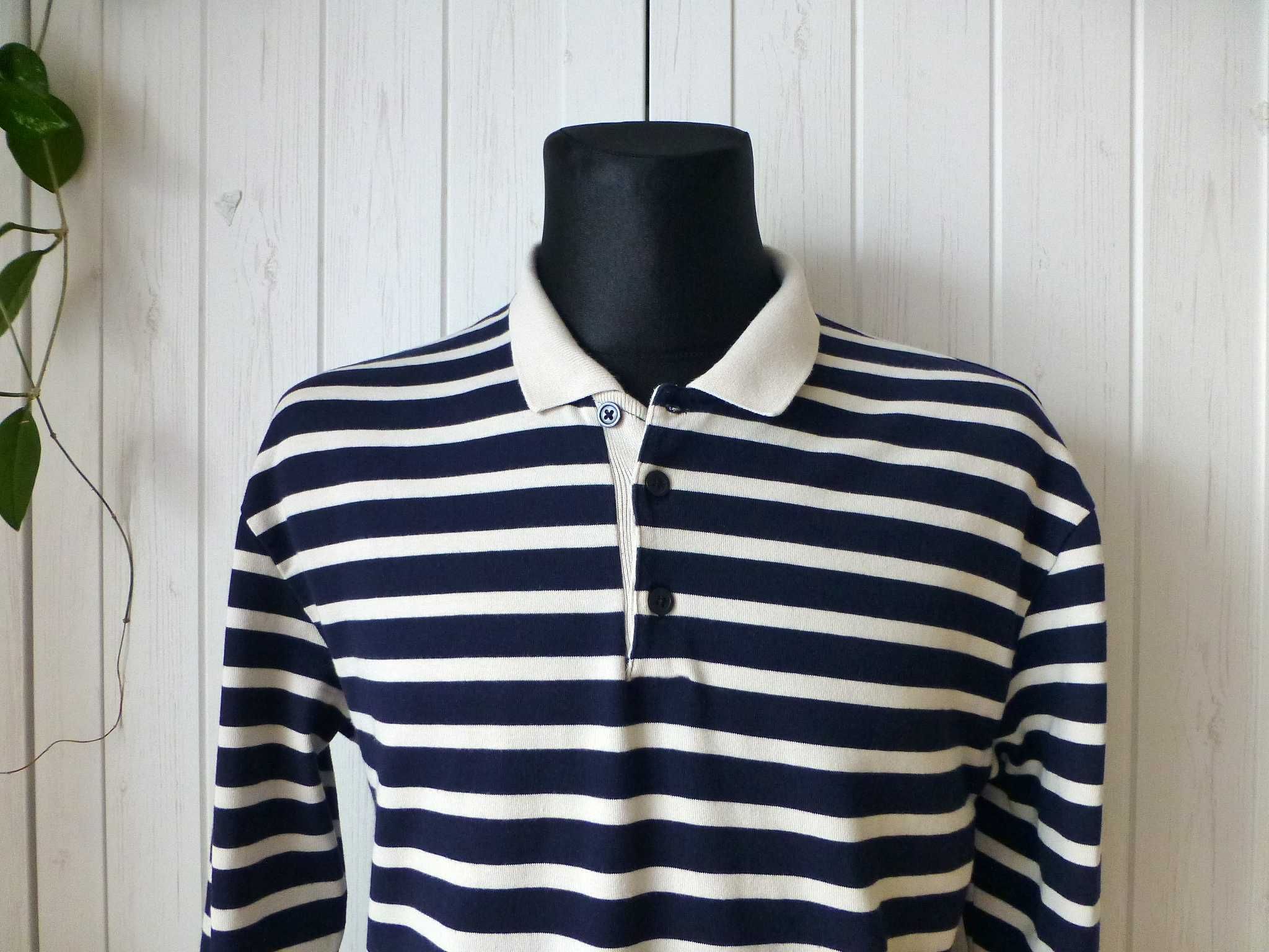 Zara męski T-shirt z rękawem 3/4 polo M