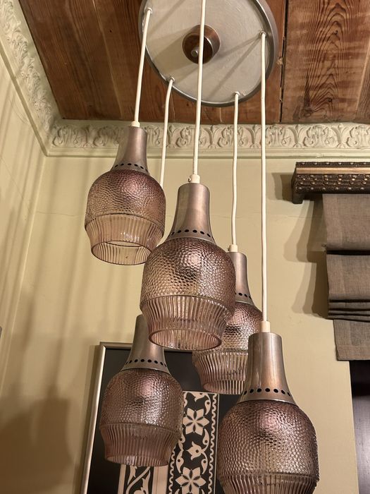 Lampa wiszaca kaskadowa lata 70e