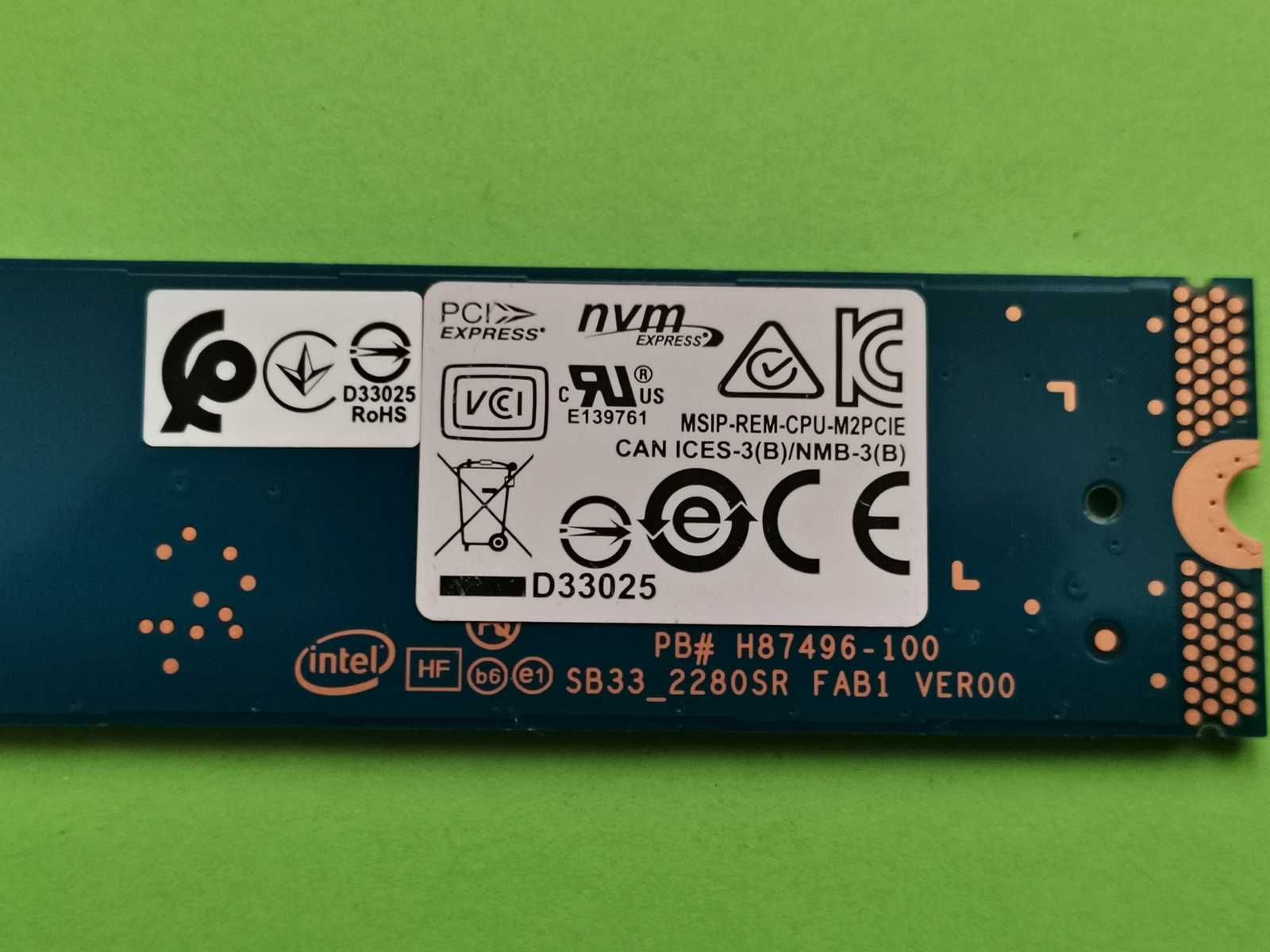 SSD M2 PCie 16GB InTeL OPtane