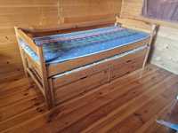 Łóżko dla 2 dzieci - rozsuwane, solidne drewniane