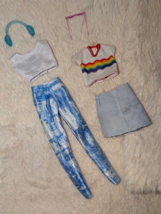 Zestaw Ubranek Barbie Spodnie Bluzeczka Spódniczka Akcesoria