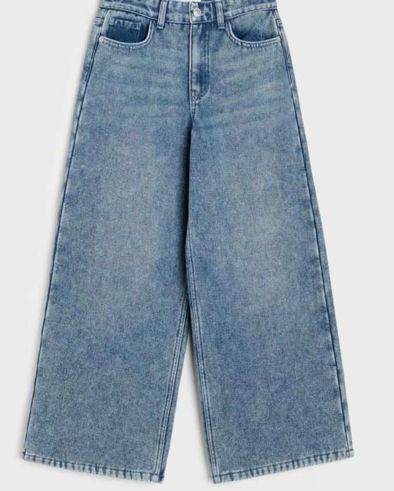 Джинси на флісі 146 152 158 широкі wide leg утеплені джинси