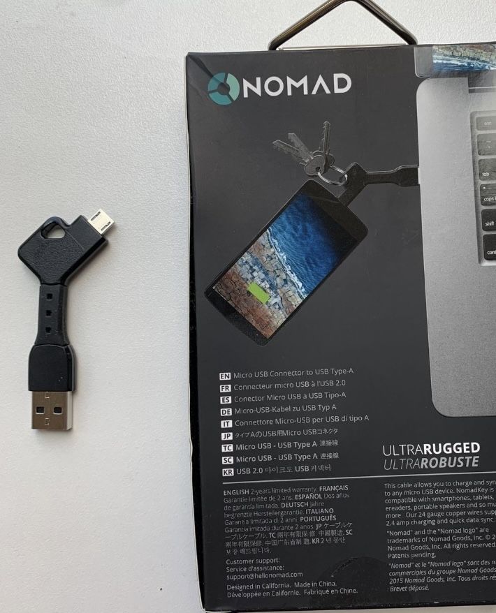 Nomad брелок зарядка  для Android Micro USB - USB кабель