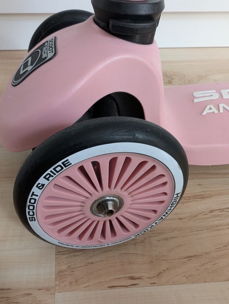 SCOOTANDRIDE Highwaykick 2w1 Jeździk i hulajnoga różowa