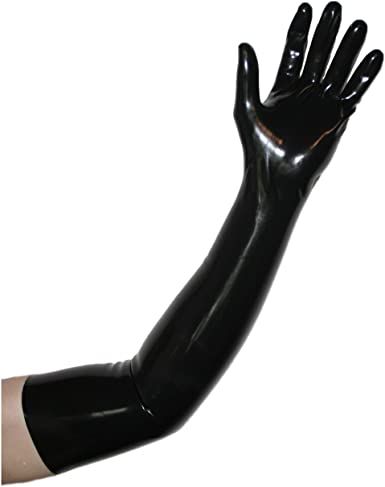 922/ Czarne długie rękawiczki rękawice S lateks latex 0,4 mm