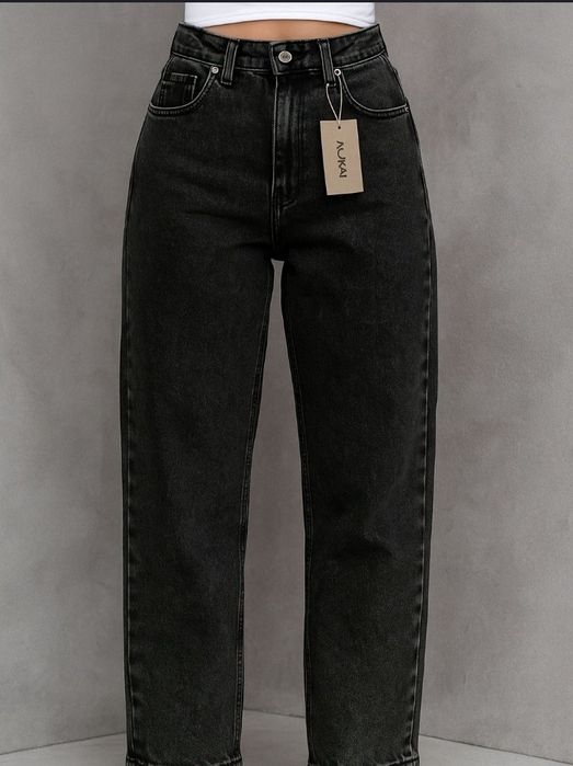 Черные широкие джинсы