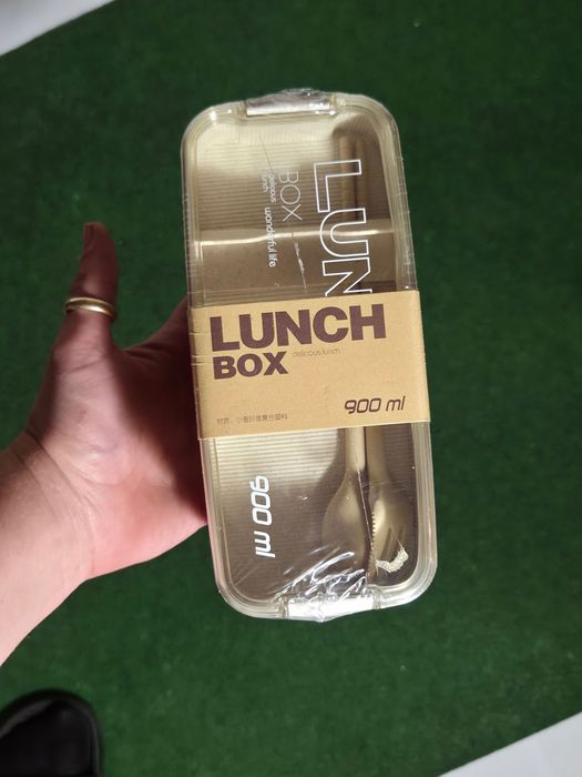 Lunch Box 900ml pojemnik fitnes łyżka widelec