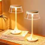 Lampa Nocna Aluminiowa 27 cm z szklanym Kloszem 2szt biała