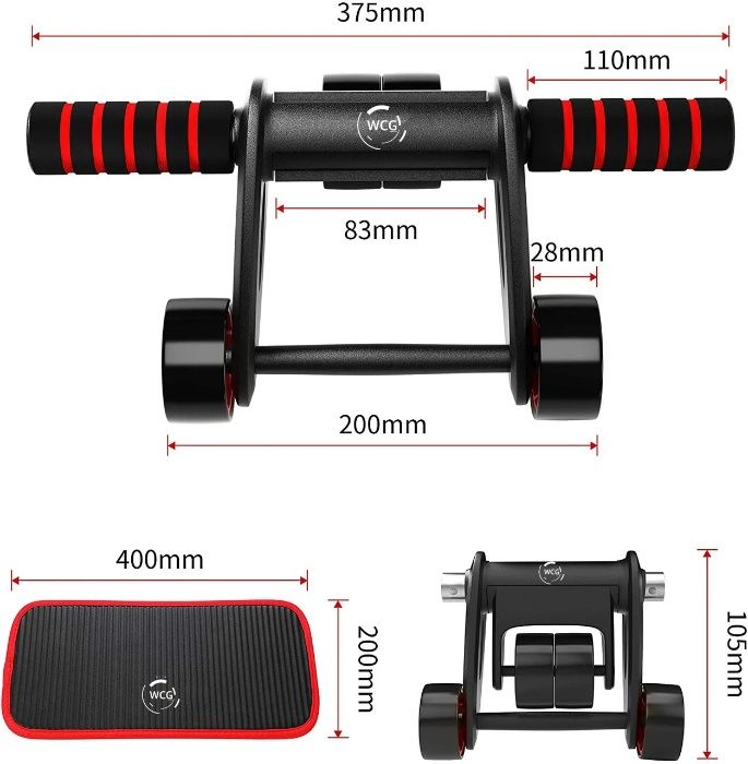 Ролик колесо тренажер для пресса WCG S1 + Коврик для коленей