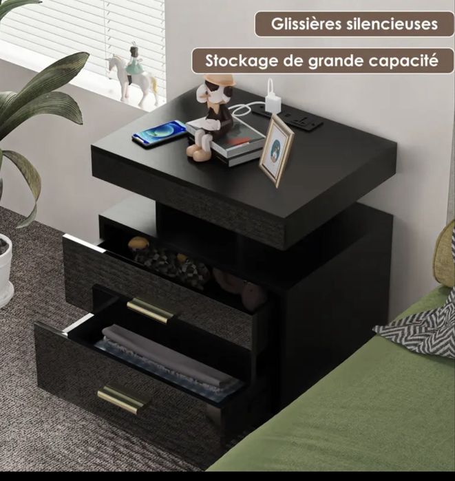Mesa Cabeceira Led e Tomada