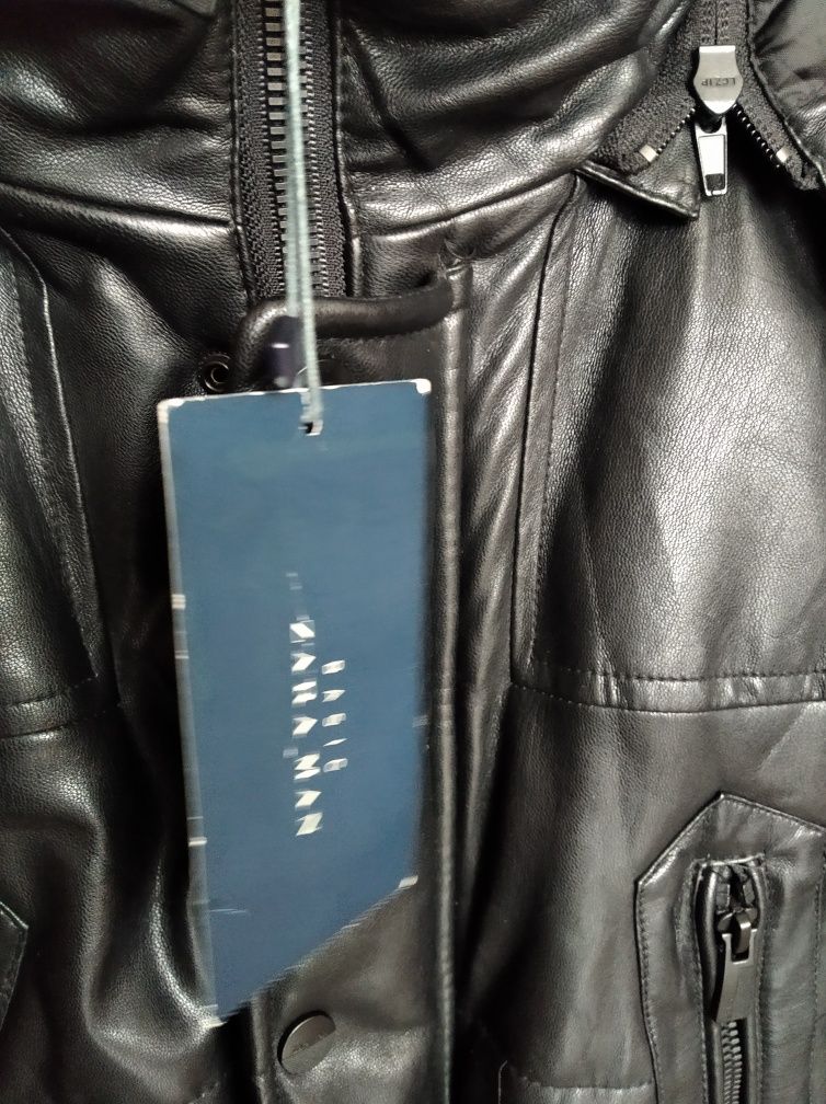 Kurtka nowa ze skóry ,parka męska w bardzo dobrym stanie