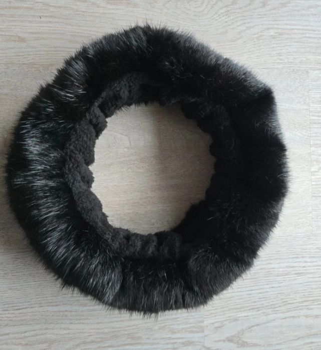 Opaska na głowę toczek z naturalnych norek na gumce rozmiar uniwersaln